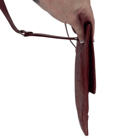 Carmen Steffens Red Studded Leather Crossbody Bag‎ Adjustable Strap - Picture 4 of 15